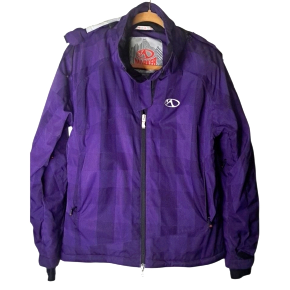 Marker Purple Ski Jacket Women’s Size 10 Hooded Snow Winter Coat (Ref 15)
